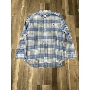 Vineyard Vines Tucker Shirt Mens XL‎ Blue White Plaid long sleeve button up